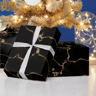 Black, Guld Marble Presentpapper