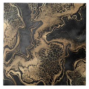 Black Guld Marble Söt Kakelplatta