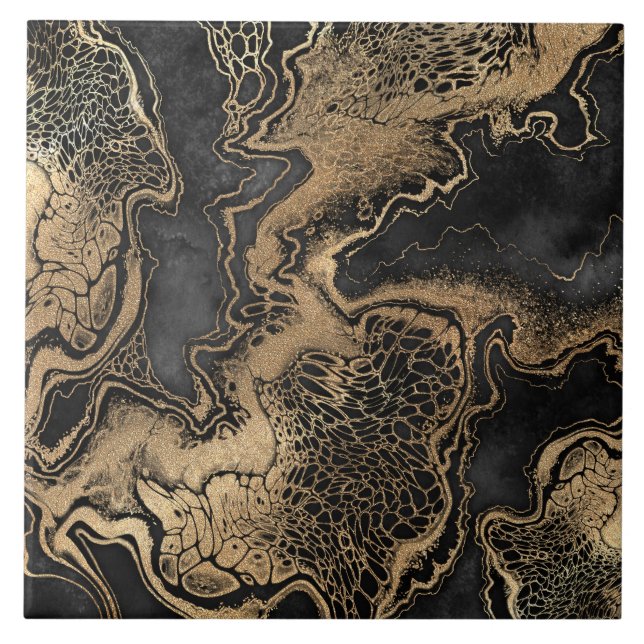 Black Guld Marble Söt Kakelplatta (Framsidan)