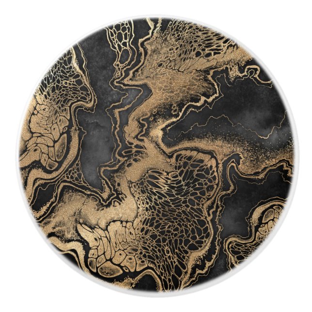 Black Guld Marble Söt Knopp (Framsidan)