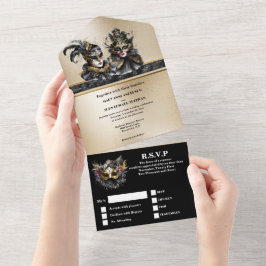 Black guld maskerad ansikte mask bröllop elegant