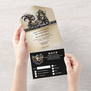 Black guld maskerad ansikte mask bröllop elegant