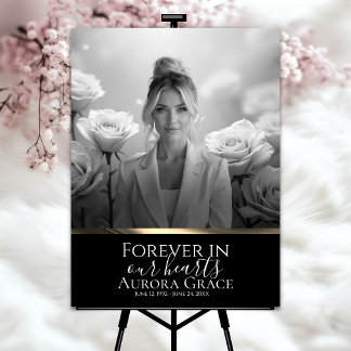 Black Guld Memorial Poster gråskala