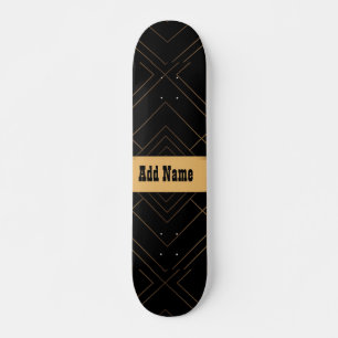 Black Guld Mini Skateboard Bräda 18,5 Cm