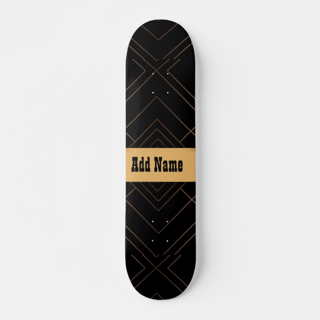 Black Guld Mini Skateboard Bräda 18,5 Cm (Framsida)