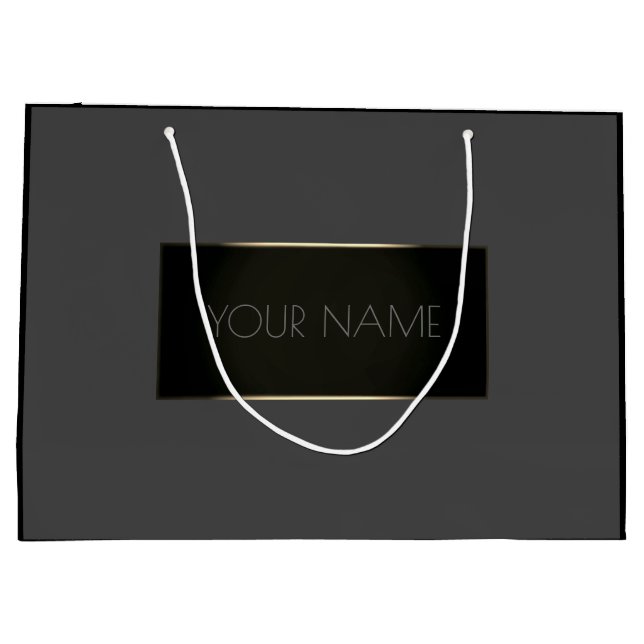 Black Guld minimal Namn Luxury Branding Grått Gråt (Baksidan)