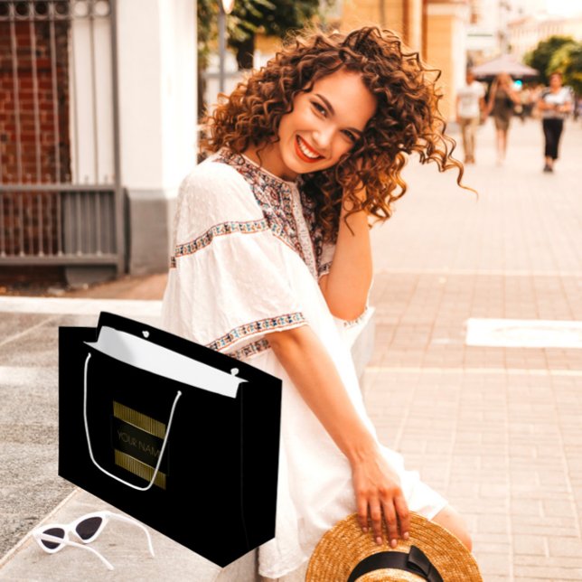 Black Guld Minimum Namn Luxury Branding Beauty (Black Gold Minimal Name Luxury Branding Beauty Large Gift Ba)