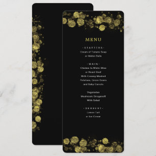 Black Guld Modern Artistic Abstrakt Menu Inbjudningar