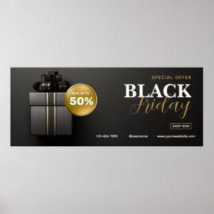 Black Guld Modern Black Fredag Sale Exdoor Poster