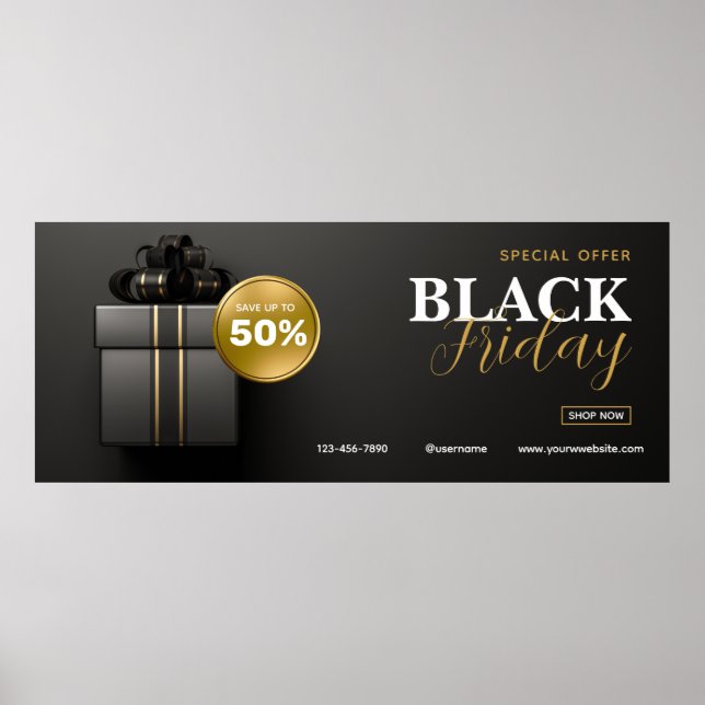 Black Guld Modern Black Fredag Sale Exdoor Poster (Framsidan)