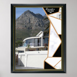 Black Guld Modern Geometric Abstrakt Poster