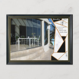 Black Guld Modern Geometric Abstrakt Vykort