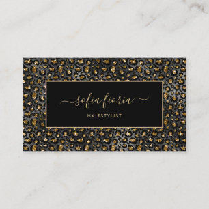 Black Guld Modern Luxury Hairstylist Visitkort