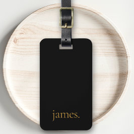 Black & Guld Modern Masculine eller Feminine Monog Bagagebricka