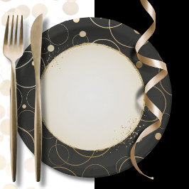 Black Guld Modern Minimal Abstrakt Party