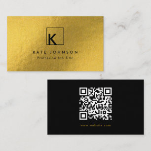 Black Guld Modern Monogram-Logotyp - minimalt Visitkort