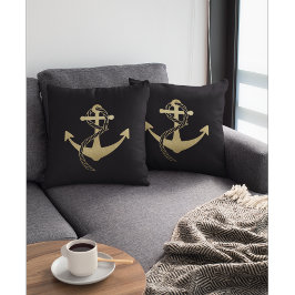 Black & Guld Modern Nautisk kudde