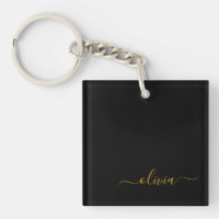 Black Guld Modern Script Girly Monogram Namn