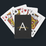Black Guld Modern Script Girly Monogram Namn Casinokort<br><div class="desc">Uppspelningskort i svartvitt och Guld i Monogram Namn. Det gör perfekten söt 16-årsjubileum,  bröllop,  möhippa,  årsdag,  babydusch eller bachelorette-fest för någon som glam lyxen och chic stilar i kärlek.</div>