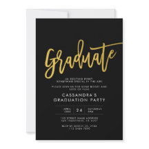 Black Guld Modern Script Student Party