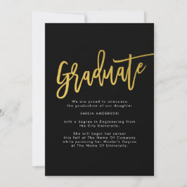 Black Guld Modern Student Photo Meddelande