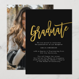 Black Guld Modern Student Photo Meddelande