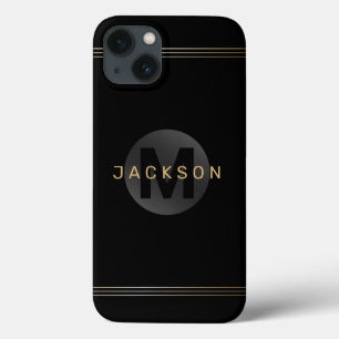 Black & guld, modernt enkelt personlig monogram
