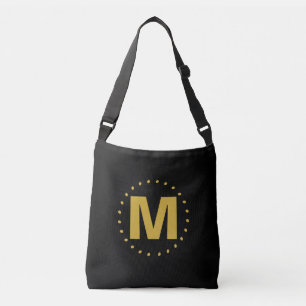 Black Guld Monogram Axelväska
