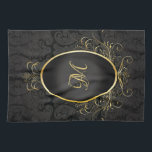 Black guld Monogram Classy Royal Stil Towel Kökshandduk<br><div class="desc">Black guld Monogram Classy Royal Stil Towel Elegant och modern design. Inklusive dammkonstruktion för blommigt i finare.</div>