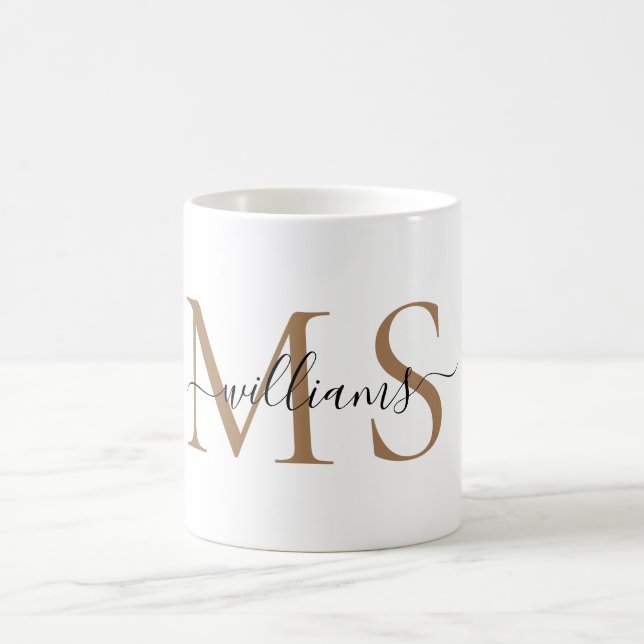 Black & Guld Monogram Namn Kaffemugg (Center)