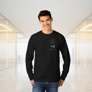 Black guld monogram namn logotyp business lång ärmad tröja