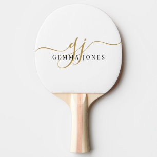 Black Guld Monogram Namn Pingisracket