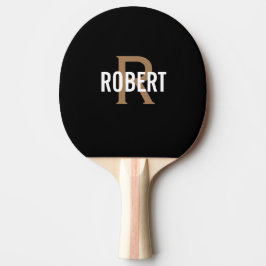 Black guld monogram namn pingisracket