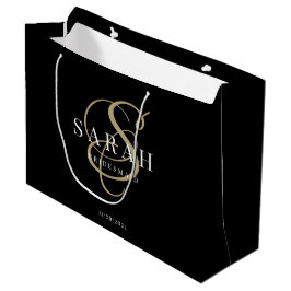 Black Guld Monogram Personlig Bridesmaid
