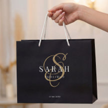 Black Guld Monogram Personlig Bridesmaid