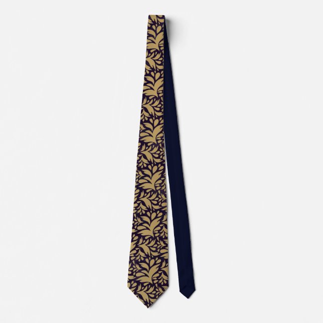 Black & Guld Mönster Neck Tie Slips (Framsida)