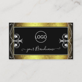 Black Guld Mosaic Ornate Gnistra Diamonds Add Logo Visitkort