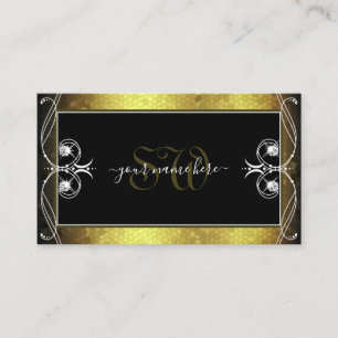 Black Guld Mosaic Ornate Gnistra Diamonds Initiale Visitkort