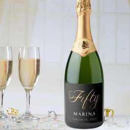 Black guld namn-skript 50-årsdag