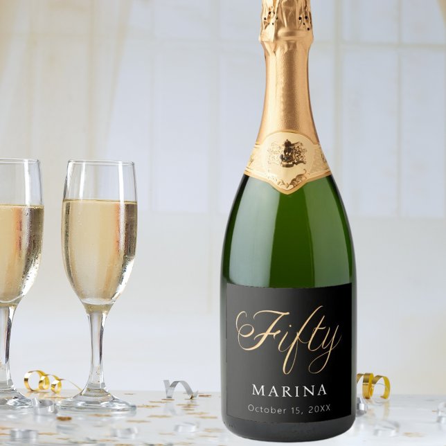 Black guld namn-skript 50-årsdag (Skapare uppladdad)