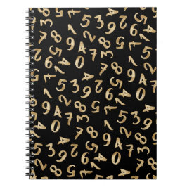 Black Guld Numbers Luxury Mönster Chic Accountant Anteckningsbok