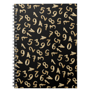 Black Guld Numbers Luxury Mönster Chic Accountant Anteckningsbok