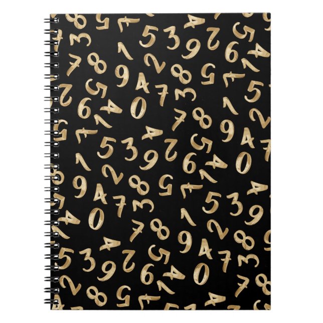 Black Guld Numbers Luxury Mönster Chic Accountant Anteckningsbok (Framsidan)