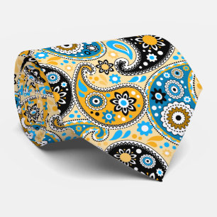 Black Guld och Aqua Bohemian Cowboy Paisley Slips