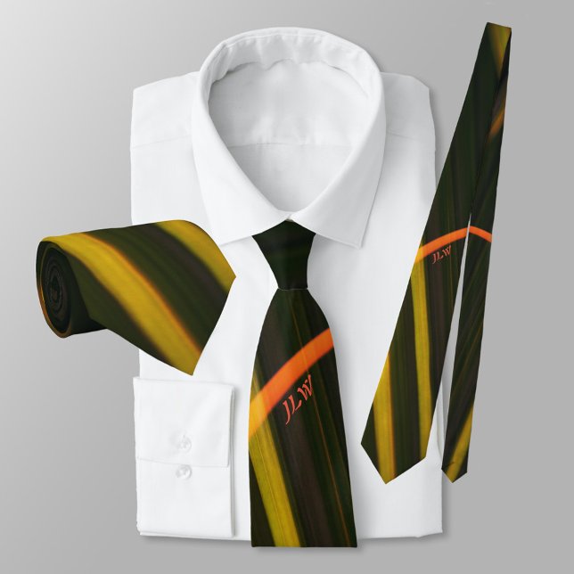 Black Guld Orange Modern Streaktions-Personlig Slips (Skapare uppladdad)