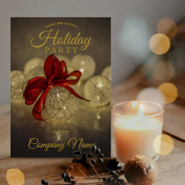 Black Guld Ornament Corporate Julfest Inbjudningar
