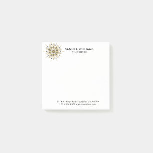 Black & Guld Ornate Circle Mandala Post-it Block