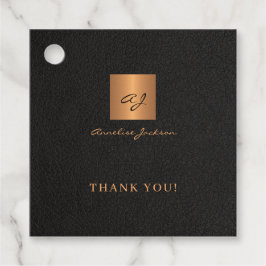Black guld personlig monogram-skript namn gåvor etiketter