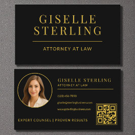 Black Guld Photo Attorney at Law QR Code Visitkort