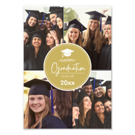 Black Guld Photo Collage Lycklig Studenten Fototryck